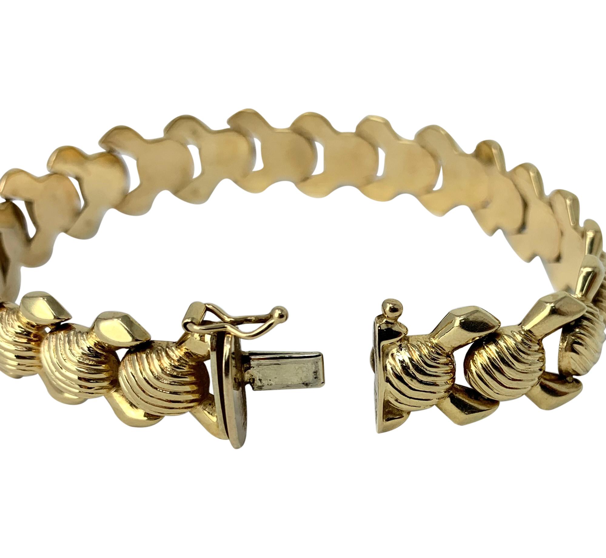 14 Karat Yellow Gold Ladies Fancy Link Bracelet 1