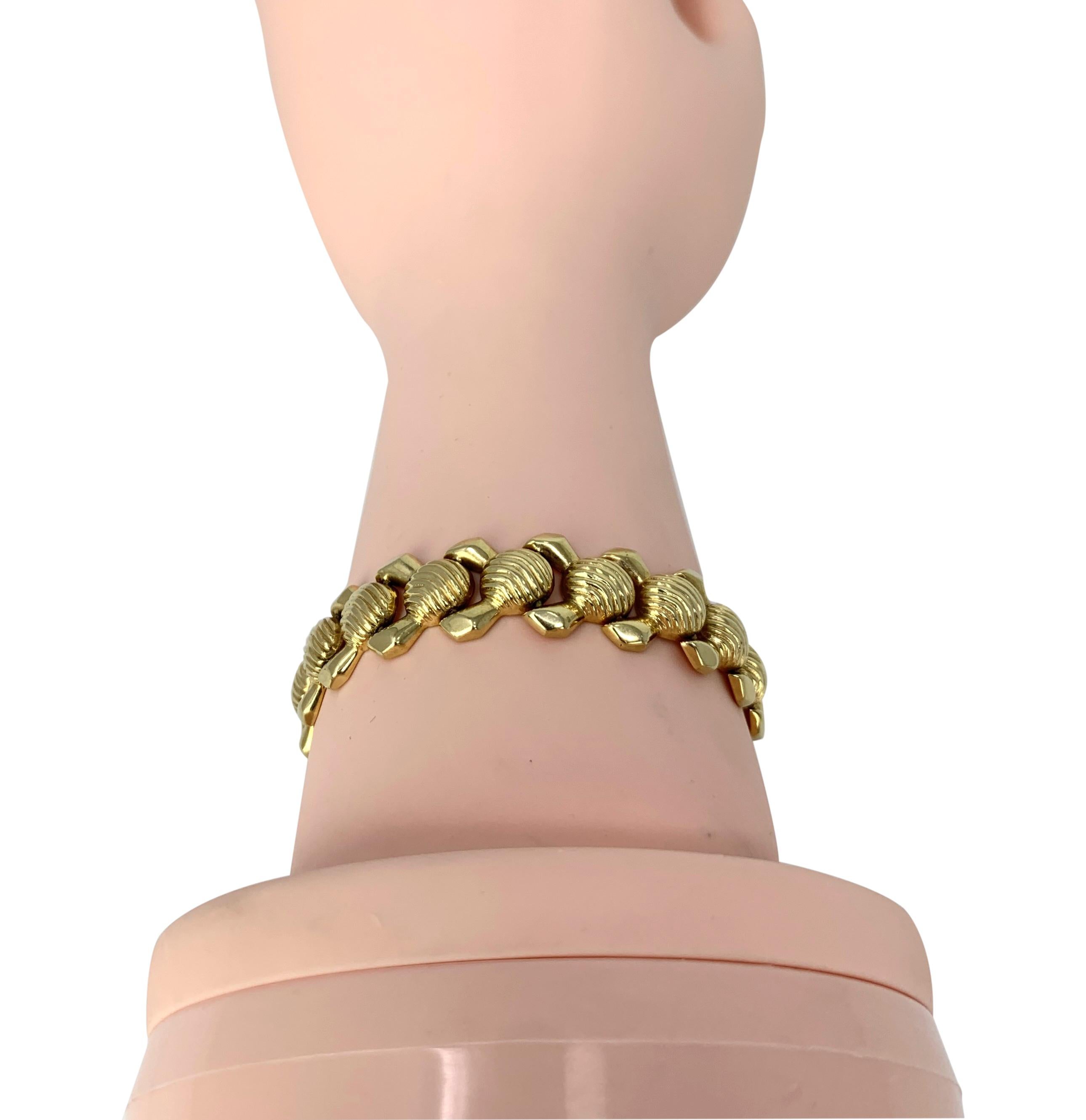 14 Karat Yellow Gold Ladies Fancy Link Bracelet 3