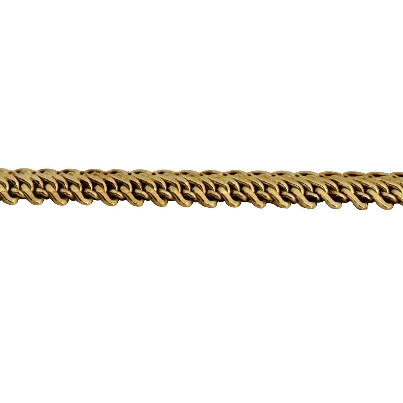 14 Karat Gelbgold Damen-Gliederkette-Armband Italien im Zustand „Gut“ in Guilford, CT