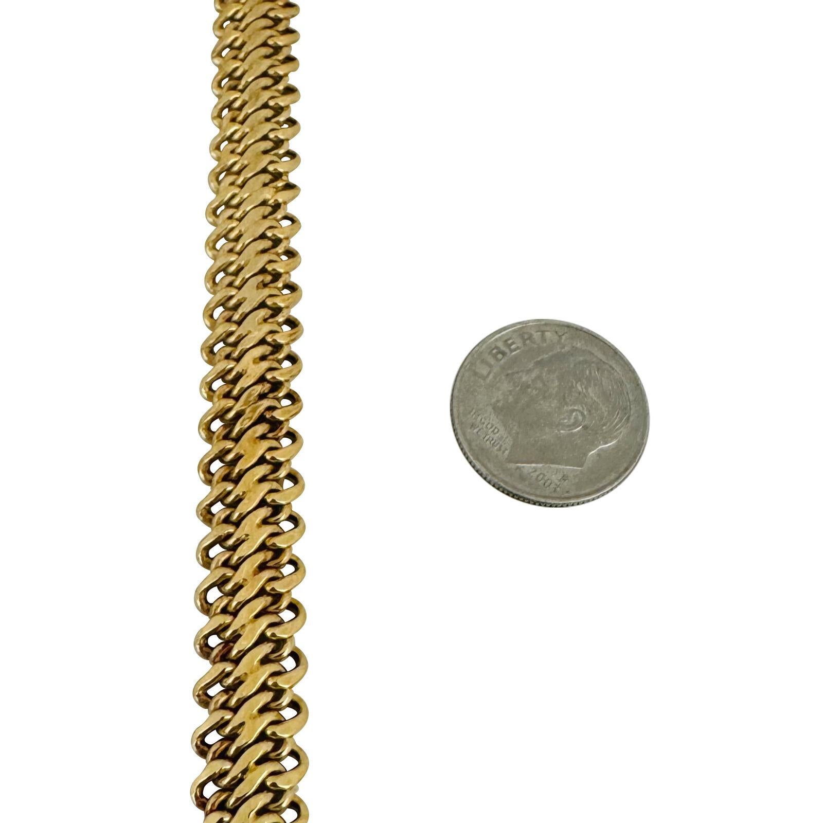 14 Karat Gelbgold Damen-Gliederkette-Armband Italien für Damen oder Herren