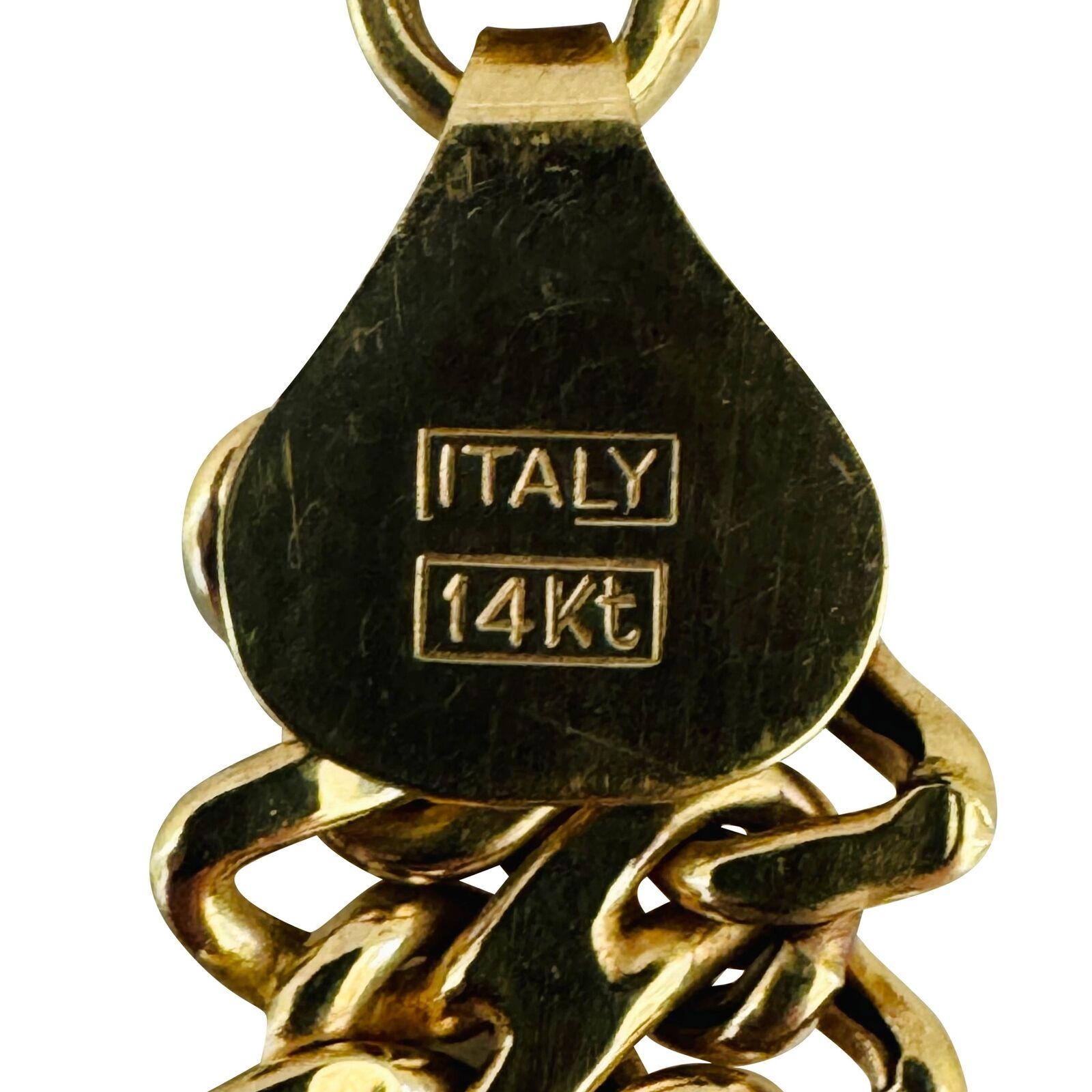 14 Karat Gelbgold Damen-Gliederkette-Armband Italien 3