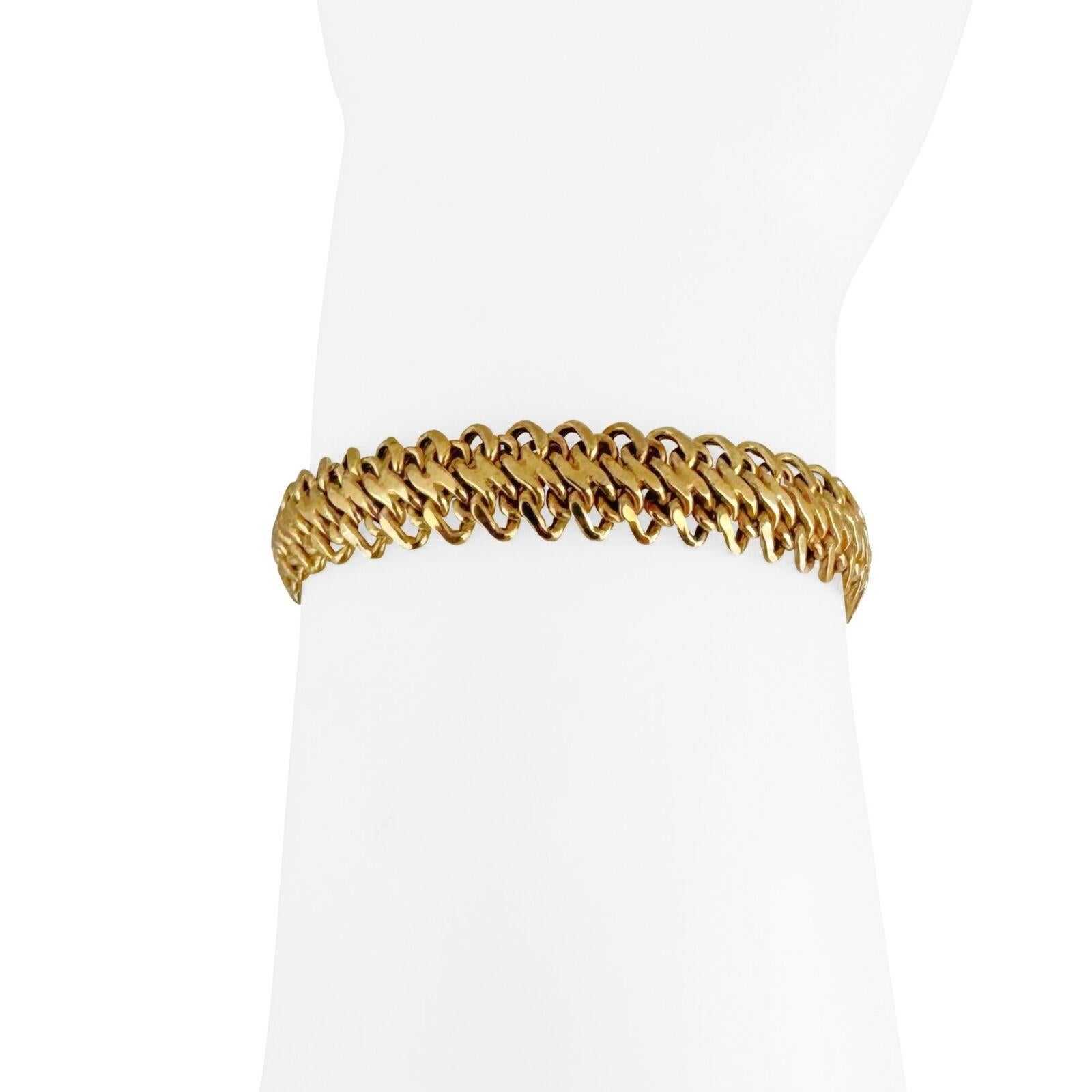14 Karat Gelbgold Damen-Gliederkette-Armband Italien 4