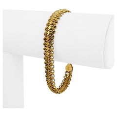 14 Karat Gelbgold Damen-Gliederkette-Armband Italien