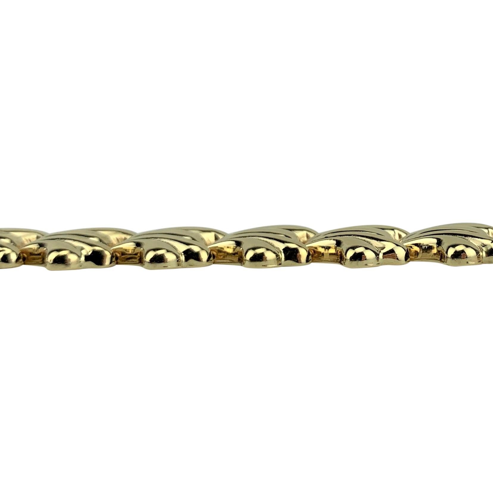 14 Karat Yellow Gold Ladies Fancy Shell Design Link Bracelet 1