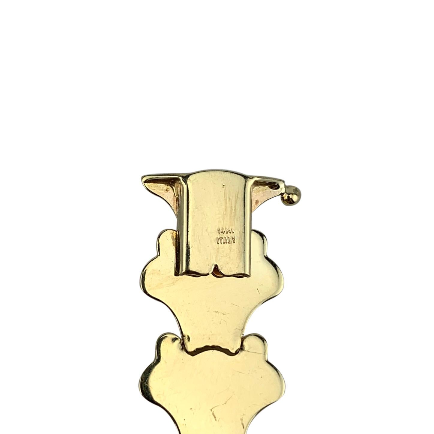 14 Karat Yellow Gold Ladies Fancy Shell Design Link Bracelet 3