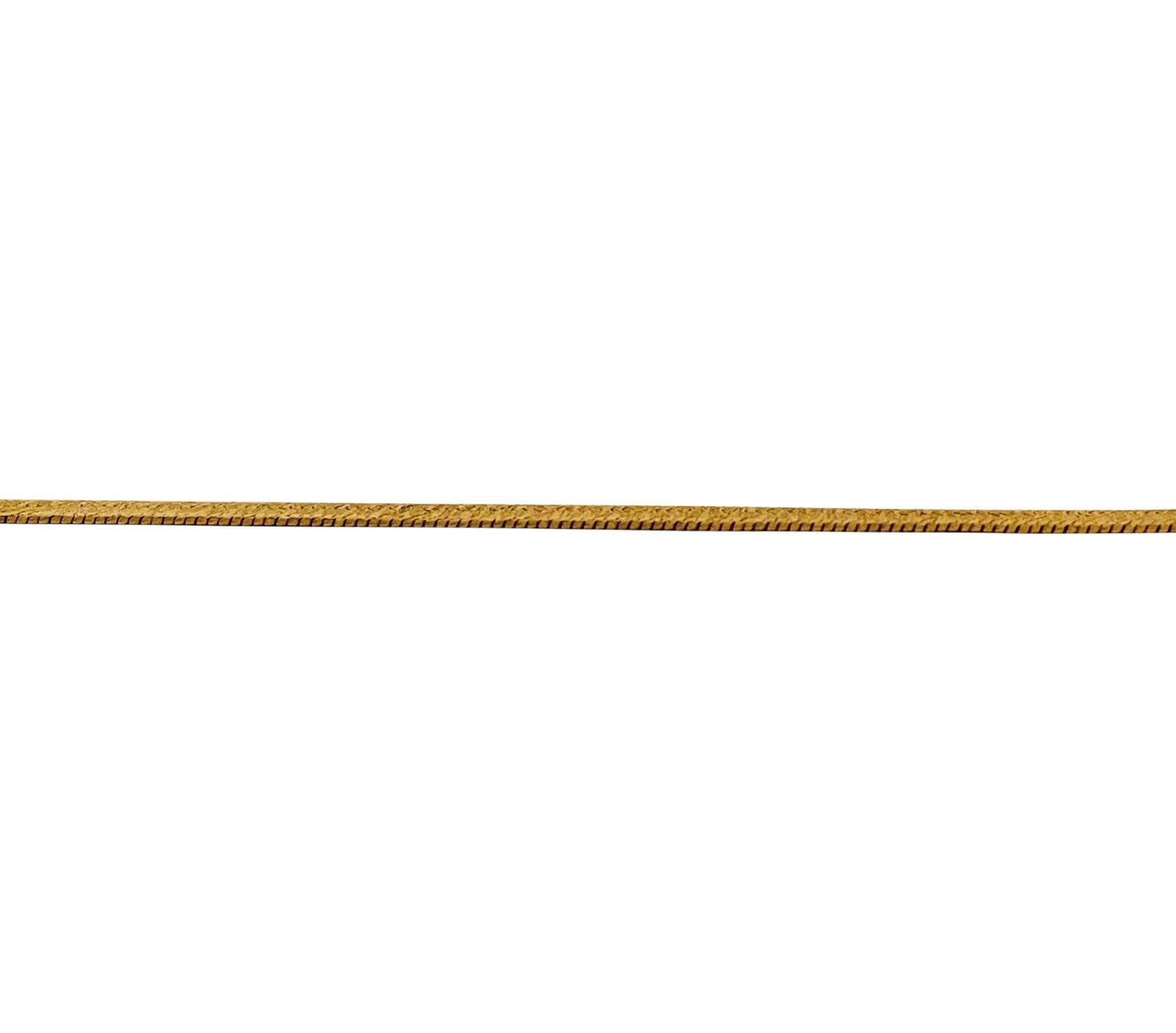 14 Karat Yellow Gold Ladies Fancy Textured Herringbone Necklace Italy 1