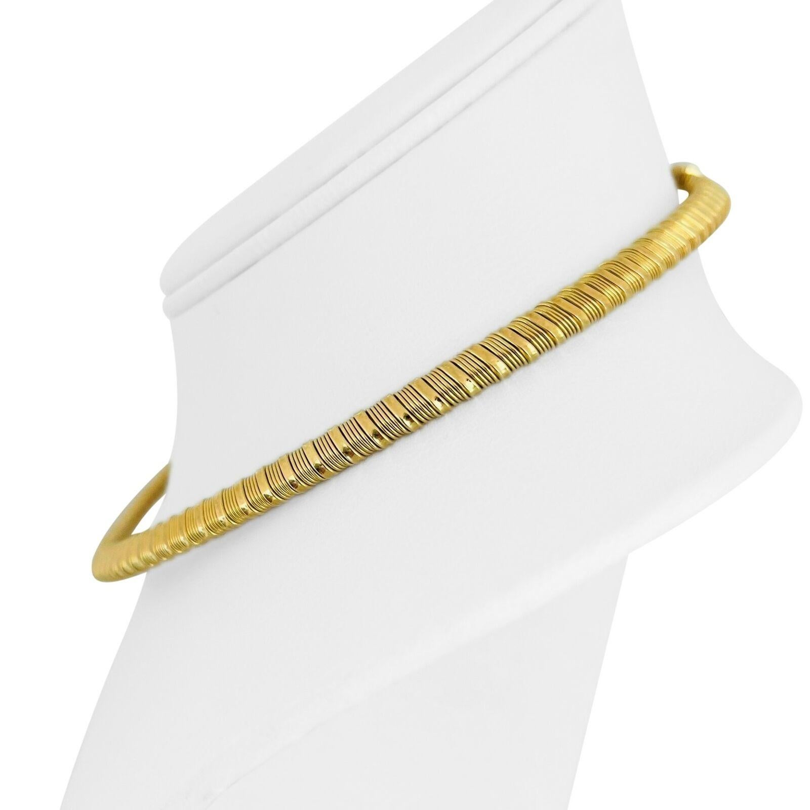 14k Yellow Gold 36.2g Ladies 6mm Flex Tubogas Link Collar Necklace Italy 16