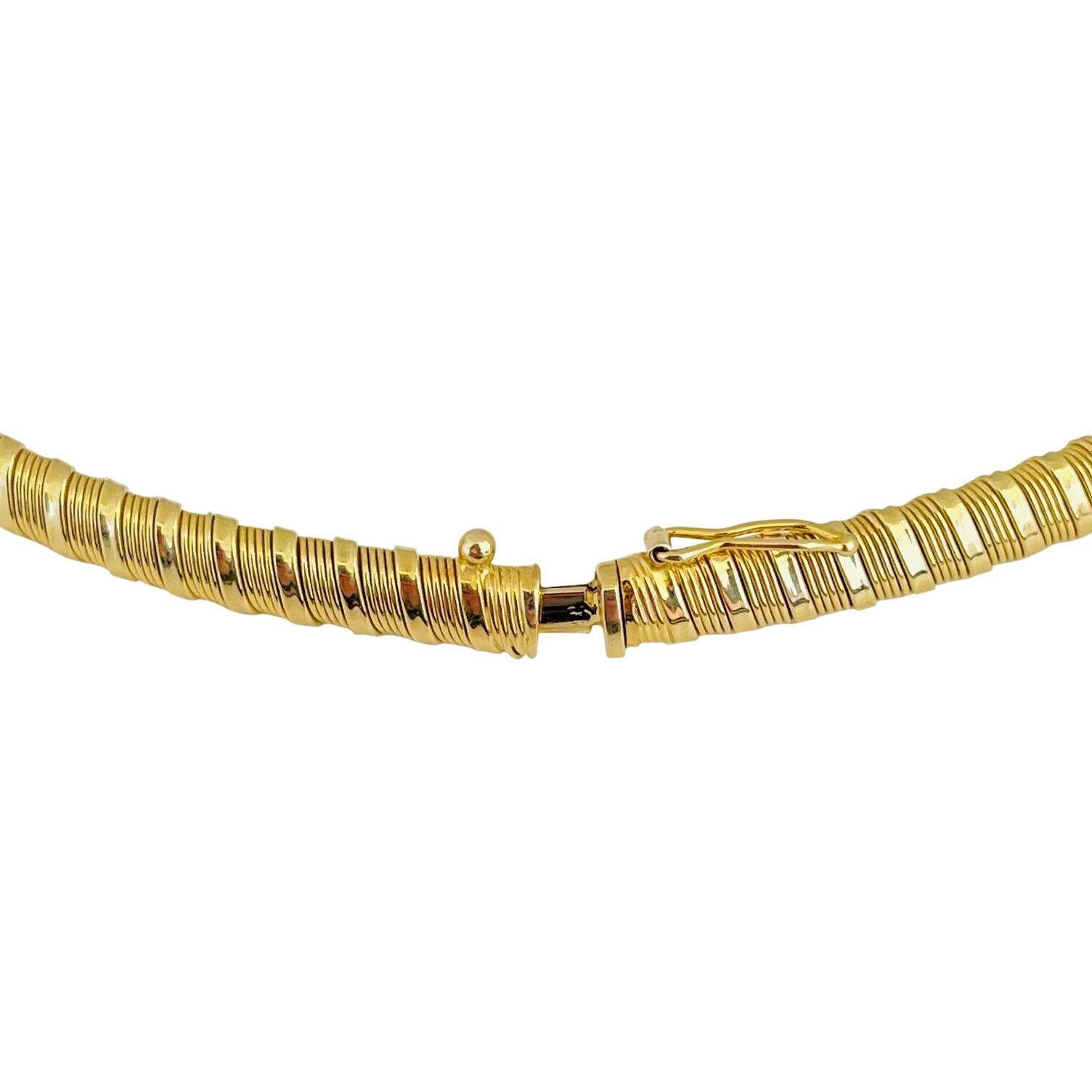 14 Karat Yellow Gold Ladies Flex Tubogas Link Collar Necklace, Italy 1