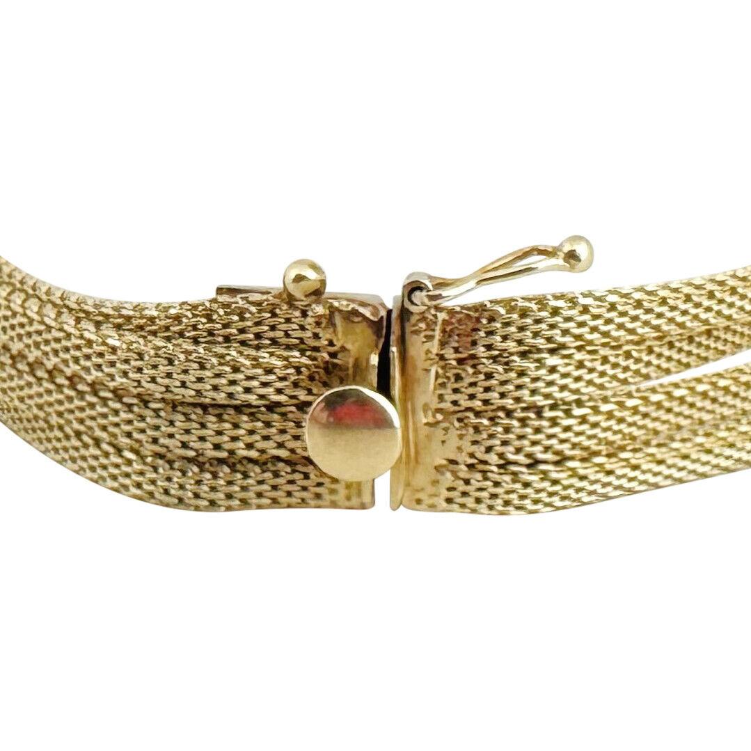 14 Karat Yellow Gold Ladies Four Strand Mesh Link Bracelet 1
