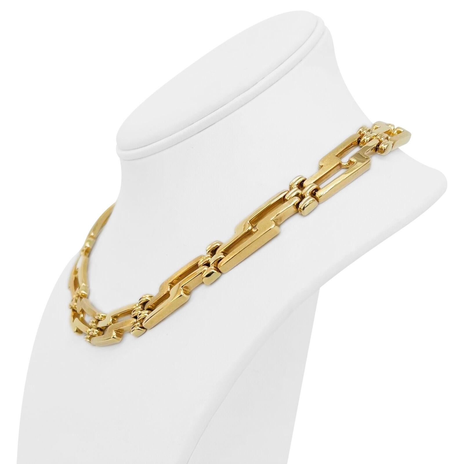 14k Gelbgold 46,2g Damen schwere 12mm Fancy Bar Link Halskette Italien 16