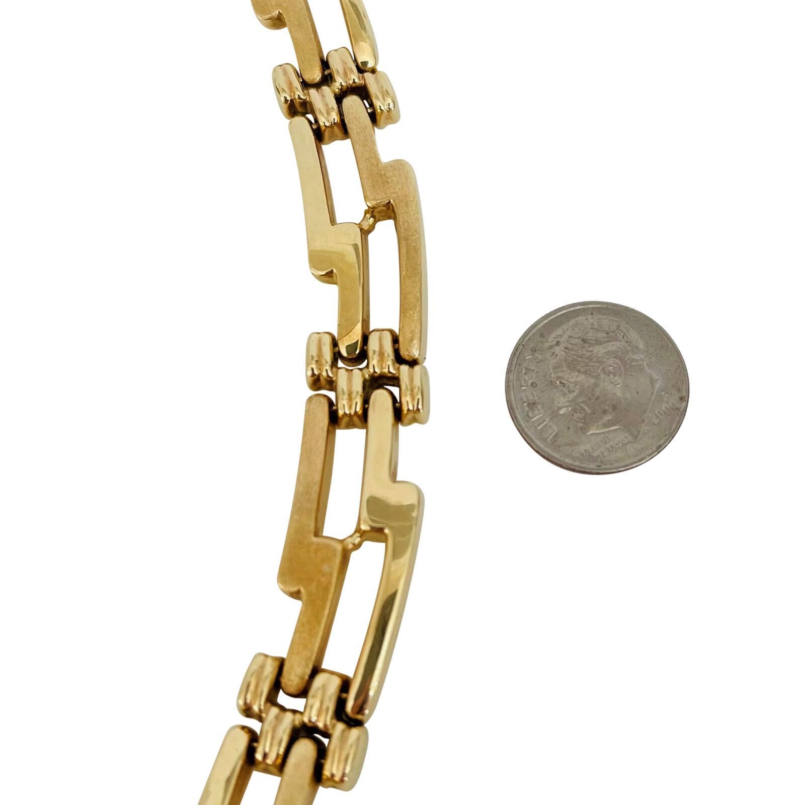 14 Karat Gelbgold Damen Heavy Fancy Bar Link Halskette Italien 1