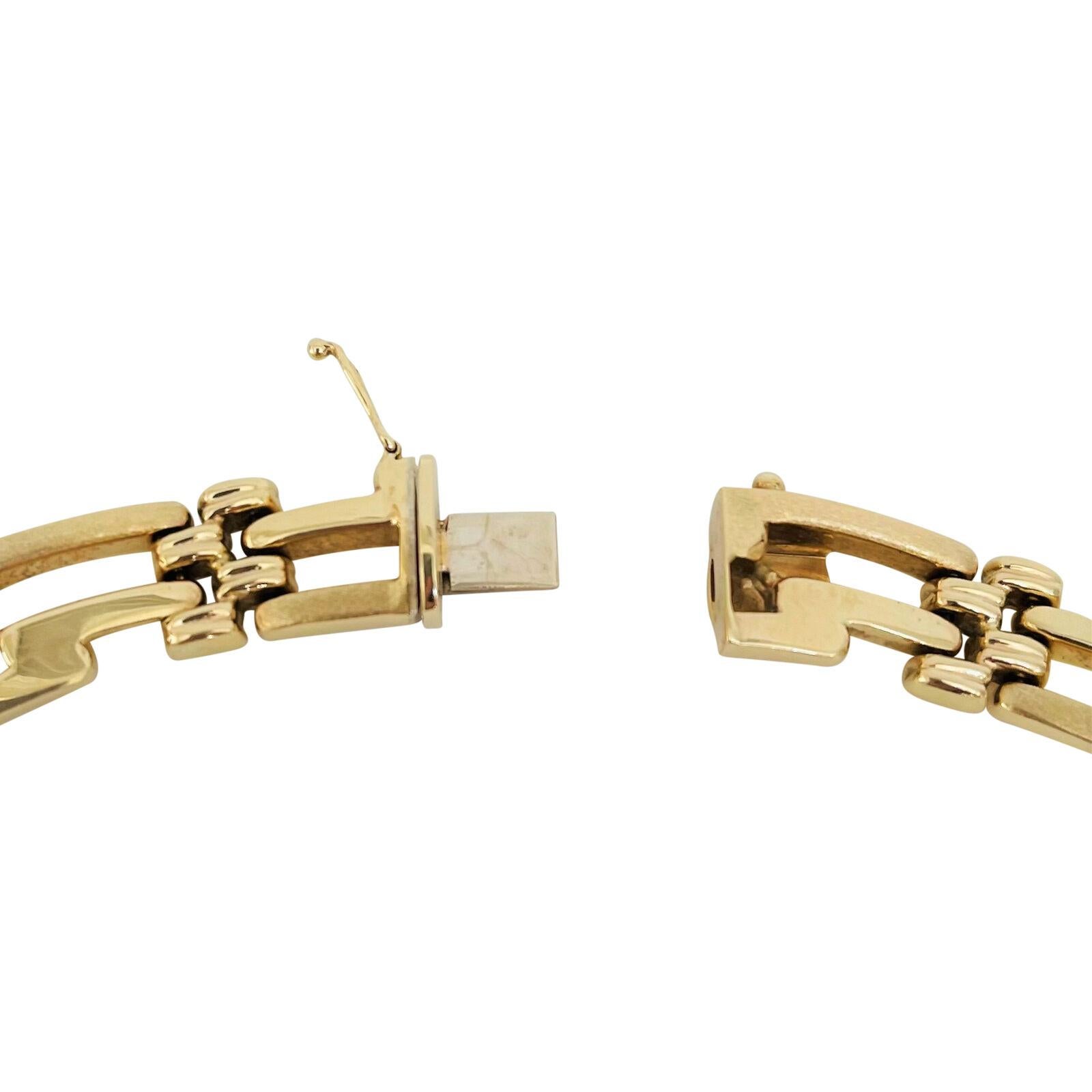 14 Karat Gelbgold Damen Heavy Fancy Bar Link Halskette Italien 2