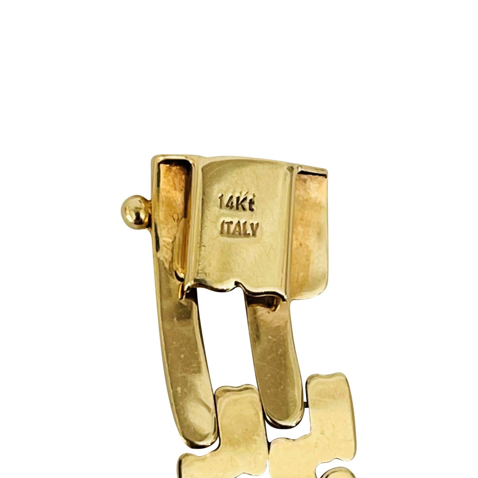 14 Karat Gelbgold Damen Heavy Fancy Bar Link Halskette Italien 3