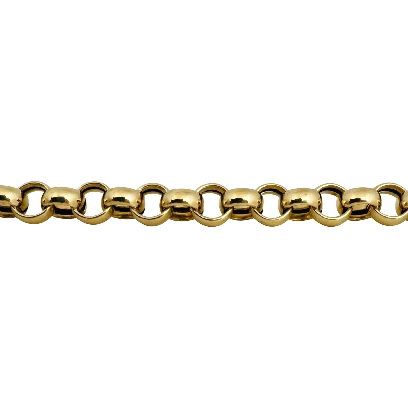 14 Karat Gelbgold Damen Hohl Rolo Gliederarmband Turkey im Zustand „Gut“ in Guilford, CT