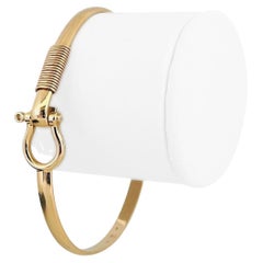 14 Karat Yellow Gold Ladies Horse Bit Flex Hook Bangle Bracelet