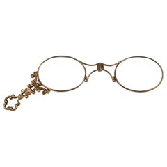 14-Carat Yellow Gold Ladies Lorgnette Vintage Spectacles