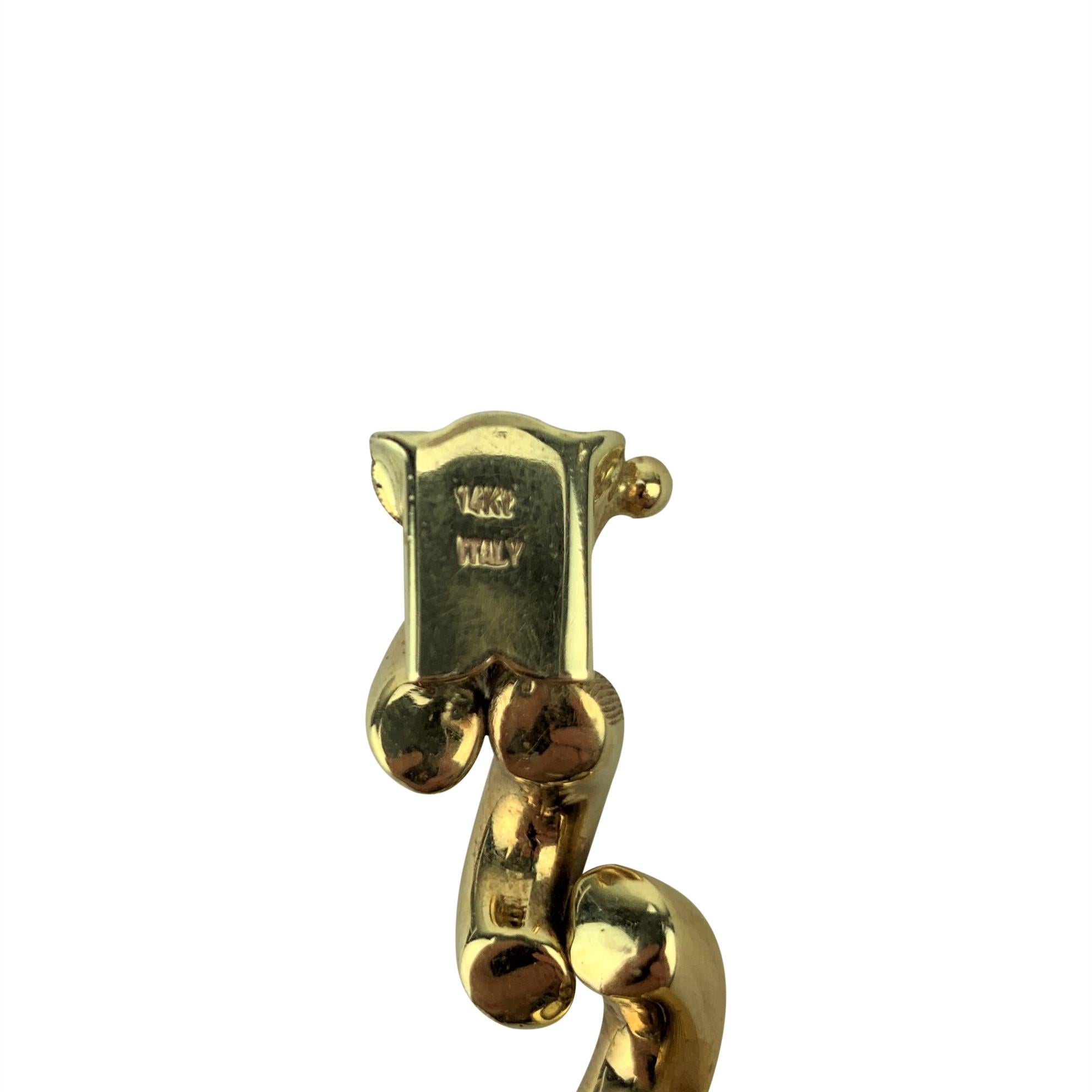 14 Karat Yellow Gold Ladies Macaroni San Marco Link Bracelet In Good Condition In Guilford, CT