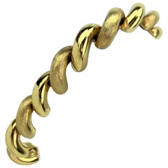 14 Karat Yellow Gold Ladies Macaroni San Marco Link Bracelet