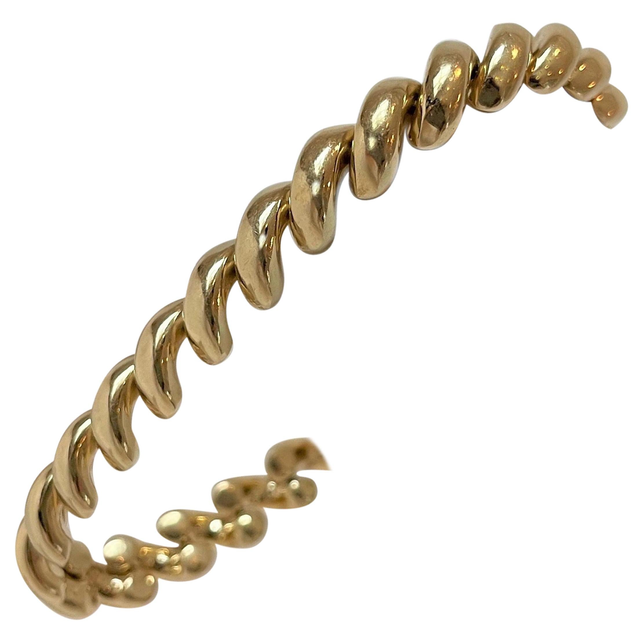 14 Karat Yellow Gold Ladies Macaroni San Marco Link Bracelet