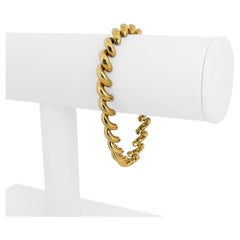 bracelet à maillons en or jaune 14 carats pour dames Macaroni San Marco Italie