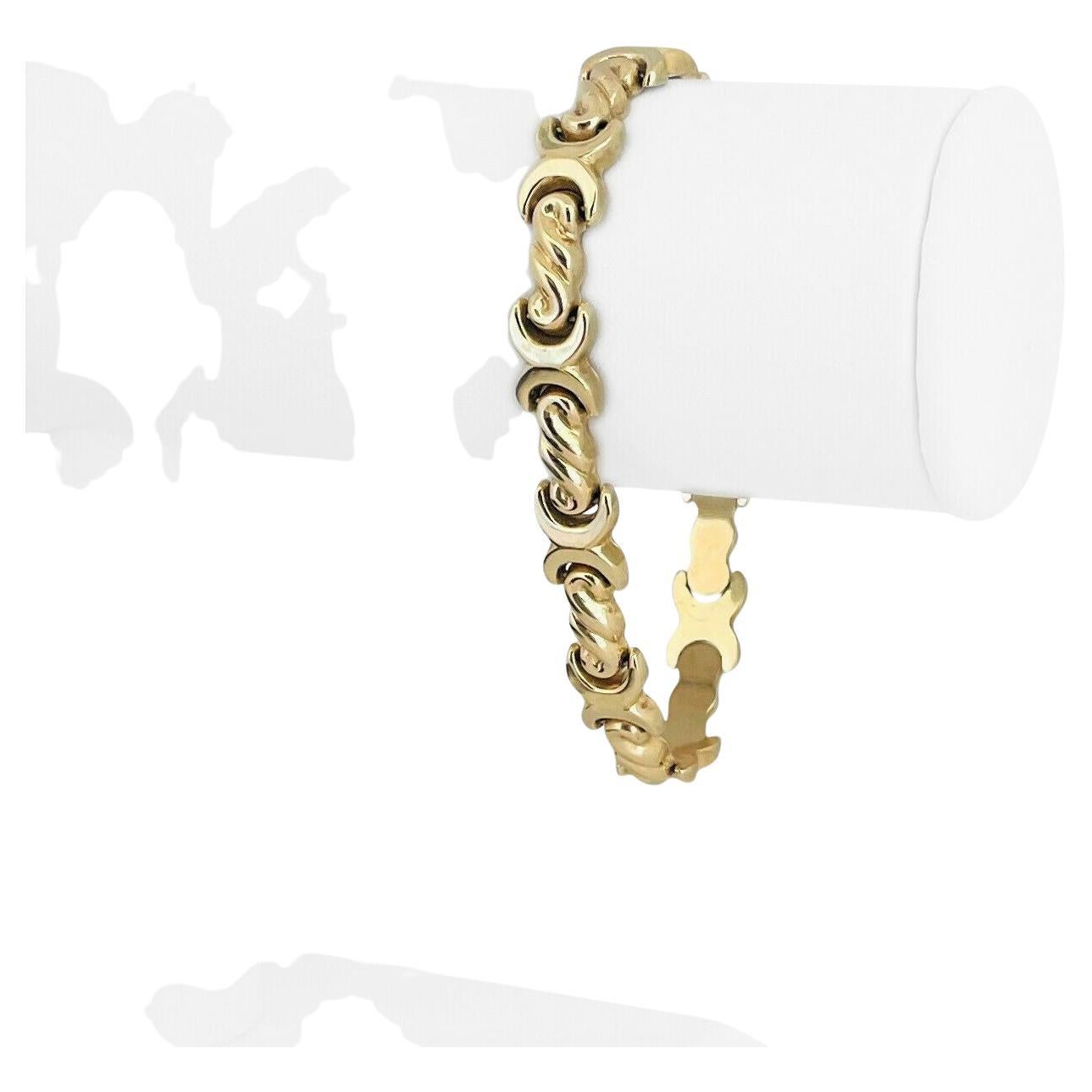 14 Karat Yellow Gold “Rolex” Style Fancy Link Bracelet at 1stDibs