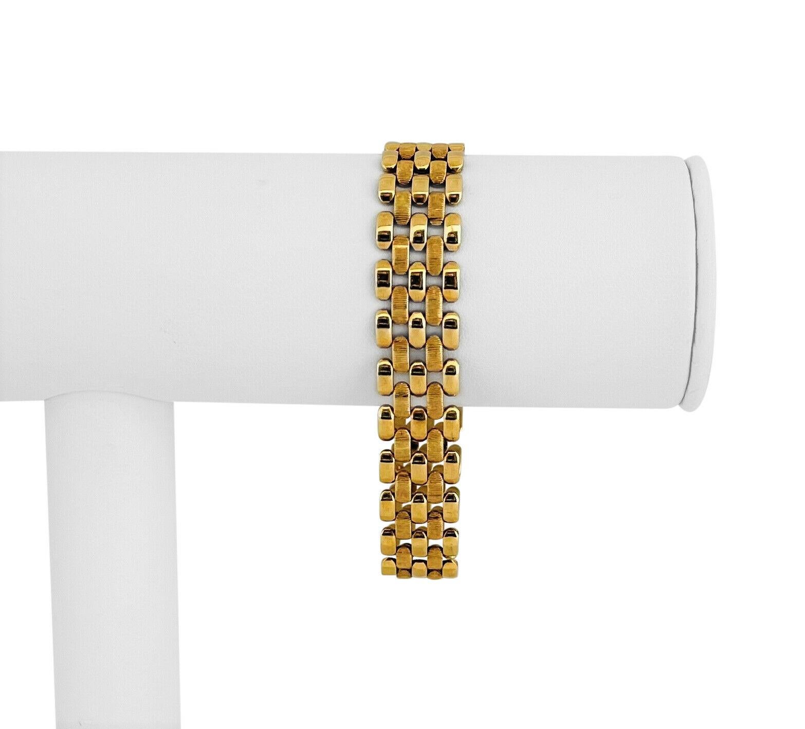 14k Gelbgold 19.1g Damen Milor 12.5mm Fancy Panther Link Armband Italien 7