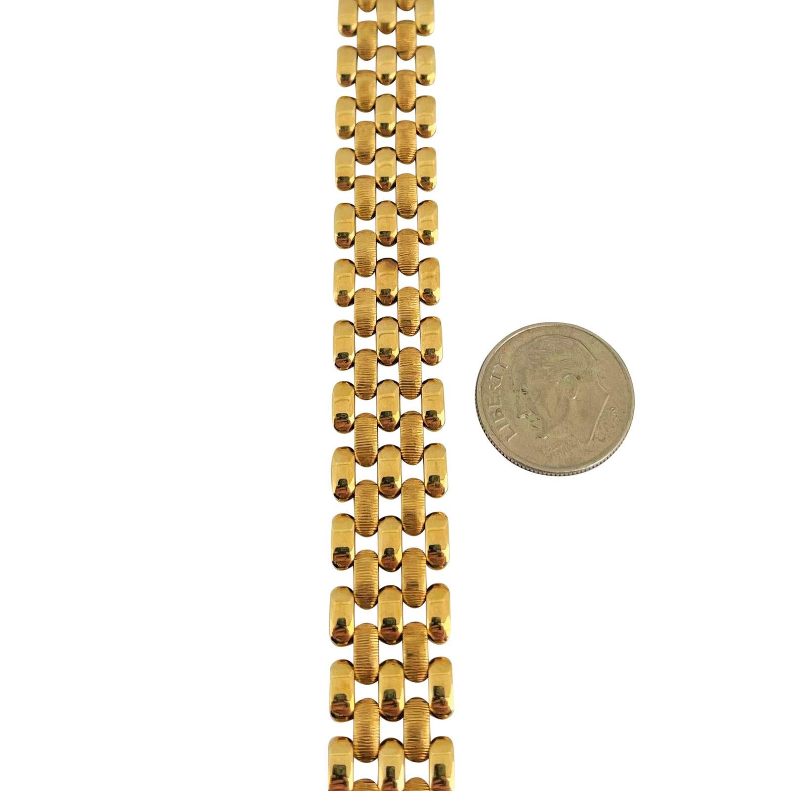 14 Karat Gelbgold Damen-Messer-Gliederarmband aus Fancy Panther, Italien 1