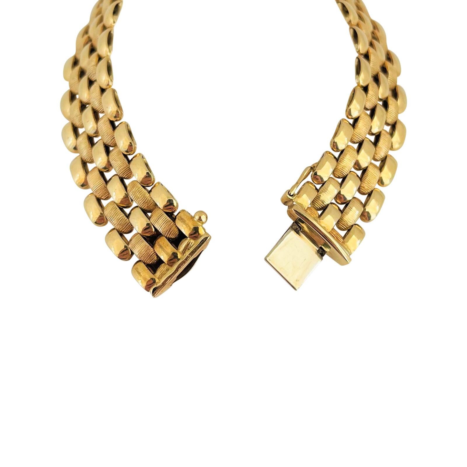 14 Karat Gelbgold Damen-Messer-Gliederarmband aus Fancy Panther, Italien 2