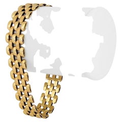 14 Karat Gelbgold Damen-Messer-Gliederarmband aus Fancy Panther, Italien