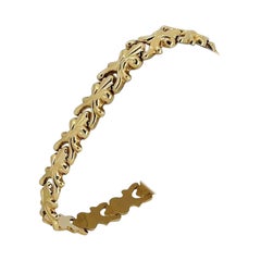 14 Karat Yellow Gold Ladies Milor Fleur de Lis Link Bracelet, Italy