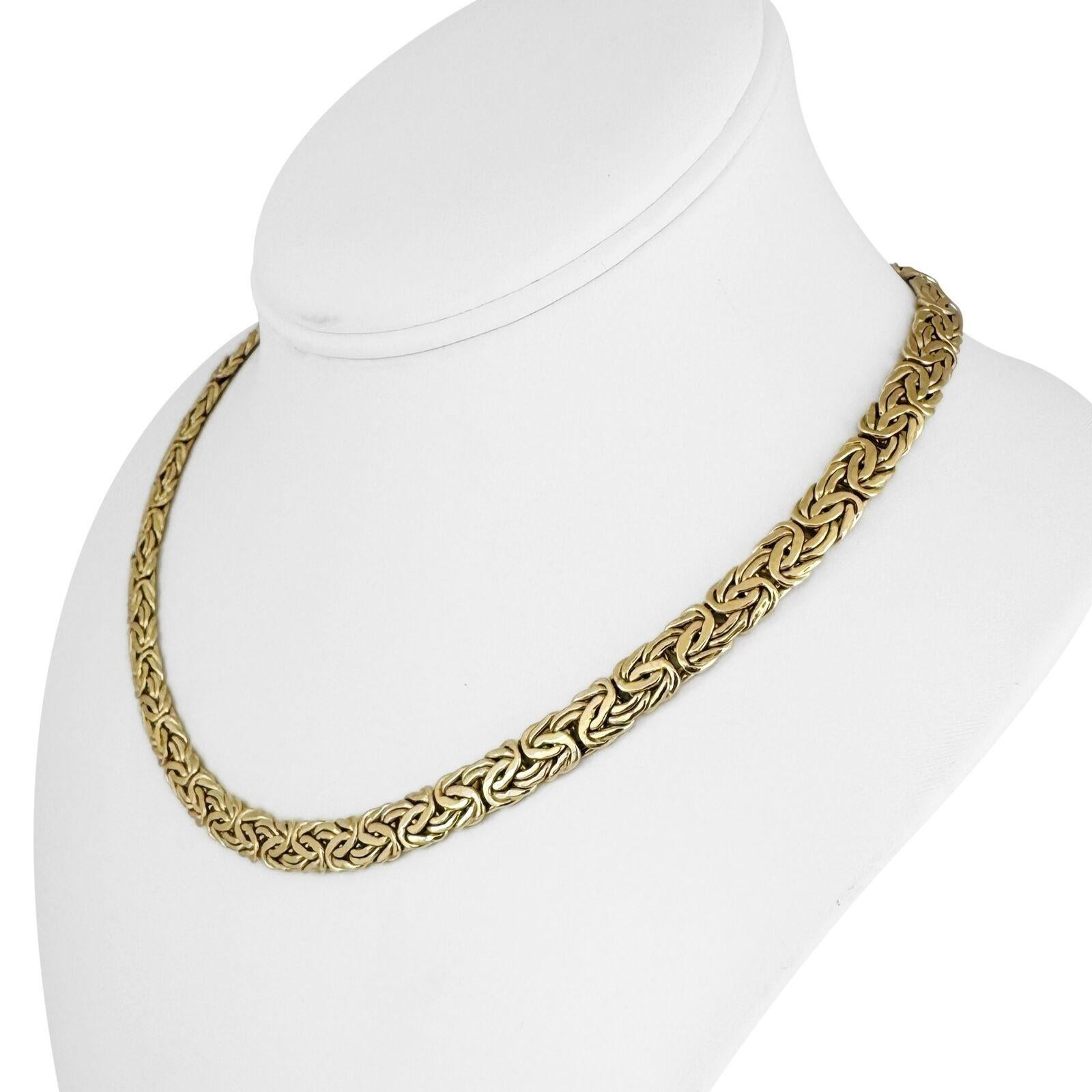 14k Gelbgold 17.8g Damen poliert 7.5mm Byzantinische Link Halskette Türkei 17