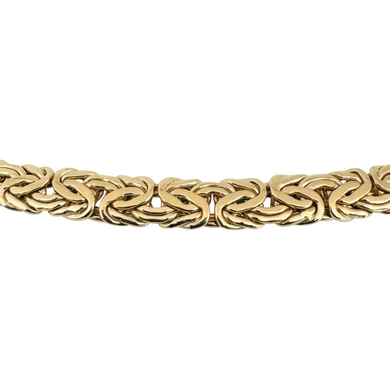 14 Karat Gelbgold Damen polierte byzantinische Gliederhalskette Turkey im Zustand „Gut“ in Guilford, CT