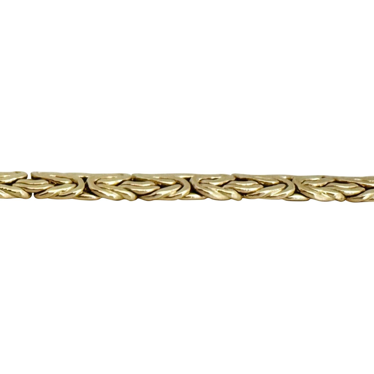 14 Karat Gelbgold Damen polierte byzantinische Gliederhalskette Turkey 1