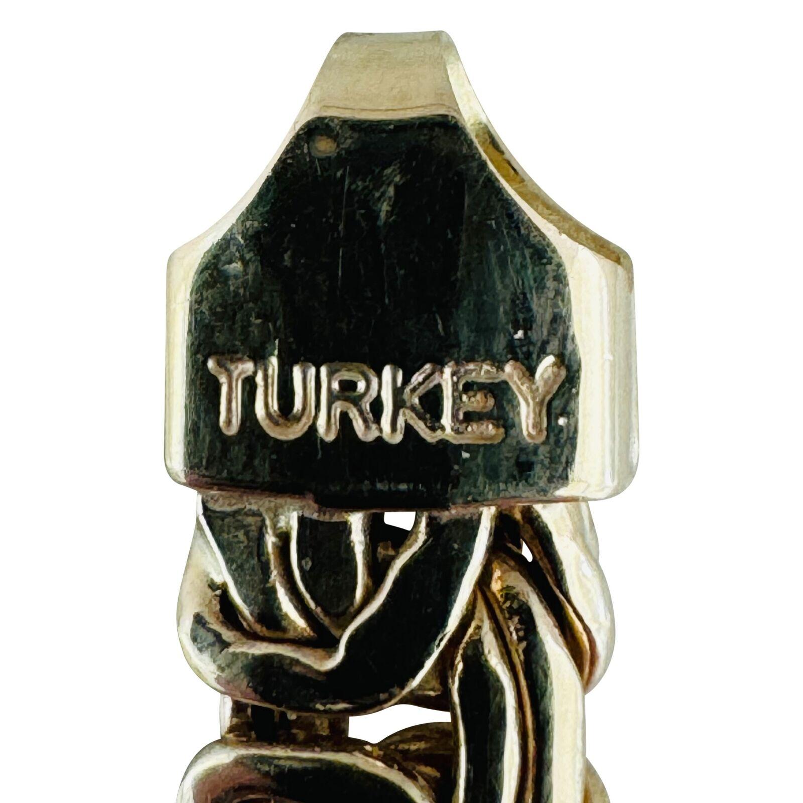 14 Karat Gelbgold Damen polierte byzantinische Gliederhalskette Turkey 5