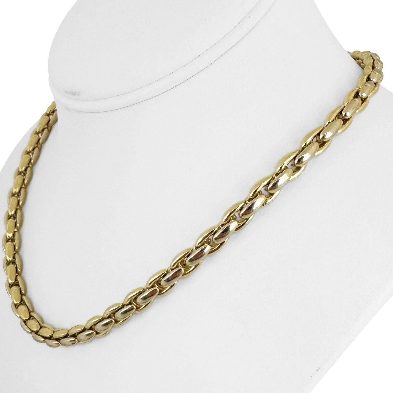 14k Yellow Gold 34.6g Ladies Polished 6mm Fancy Link Necklace Italy 17