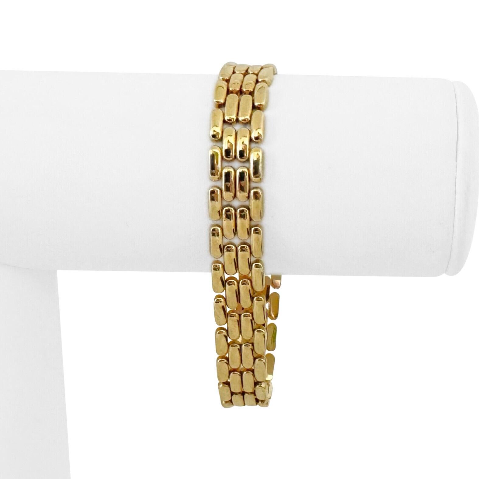 14k Gelbgold 18,3g Damen poliert 10mm Fancy Panther Link Armband Italien 7