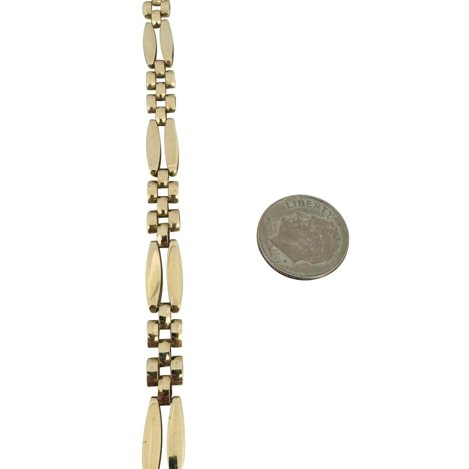 14 Karat Gelbgold Damen poliertes, ausgefallenes Panther-Gliederarmband Italien 1