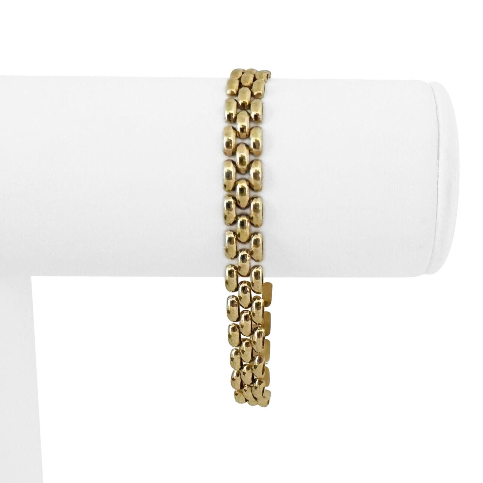 14k Gelbgold 10,9g Damen poliert 7mm Panther Link Armband Italien 7