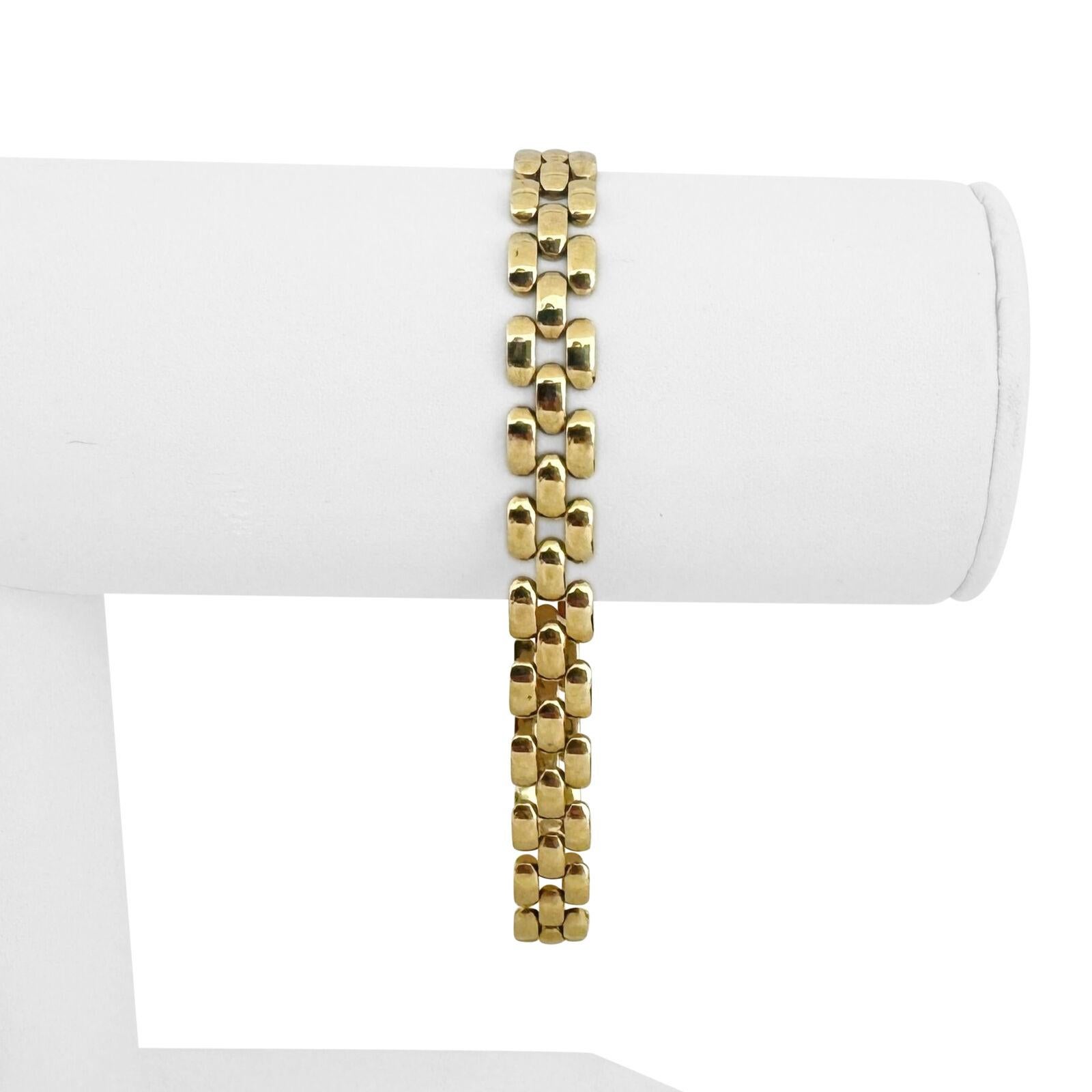 14k Gelbgold 12.4g Damen poliert 7.5mm Panther Link Armband Italien 7.5