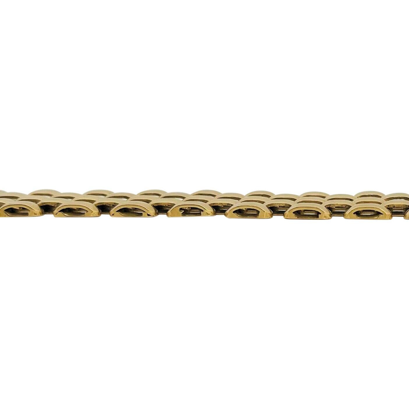 14 Karat Gelbgold Damen poliertes Panther-Gliederarmband Italien im Zustand „Gut“ in Guilford, CT