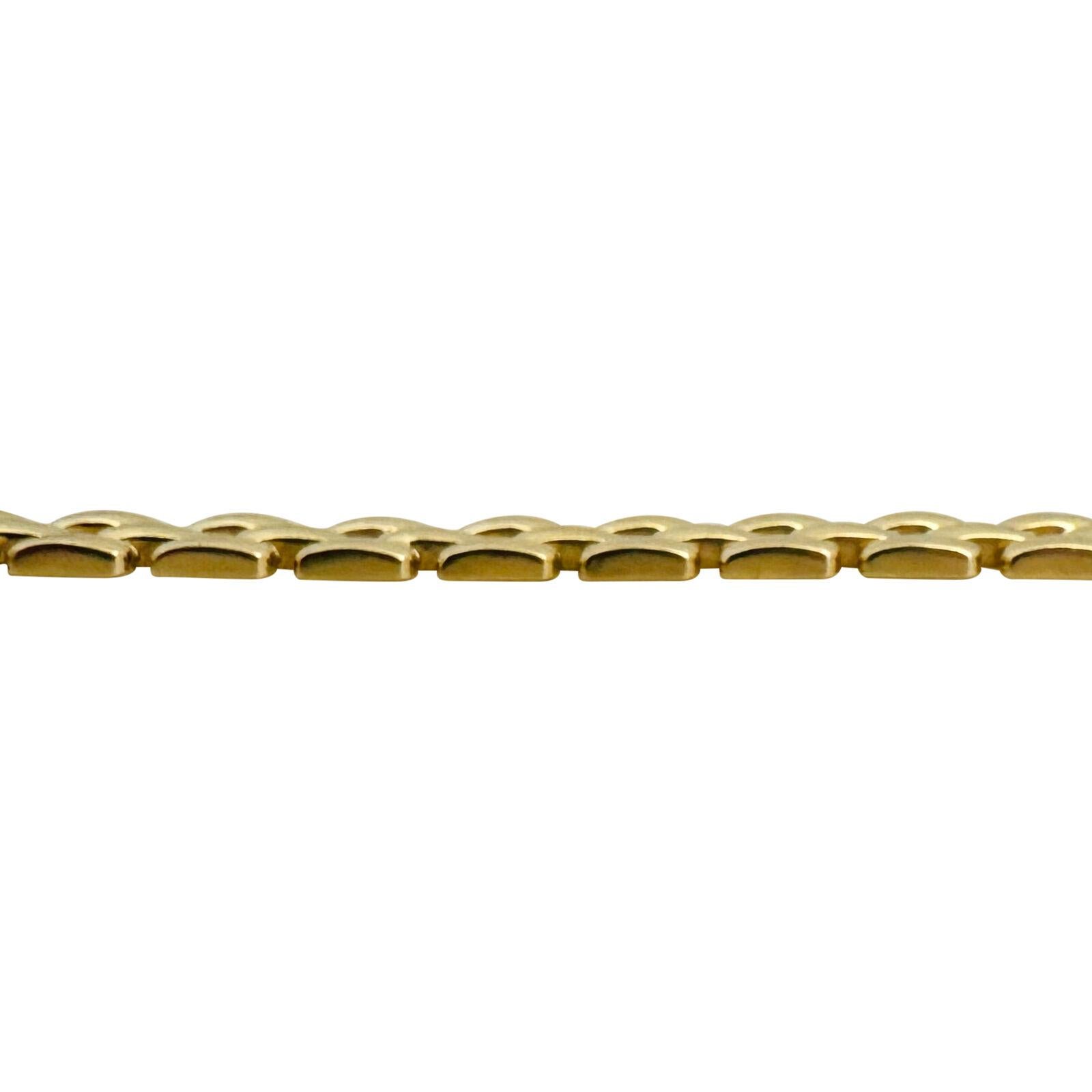 14 Karat Yellow Gold Ladies Polished Panther Link Bracelet Italy  In Good Condition For Sale In Guilford, CT