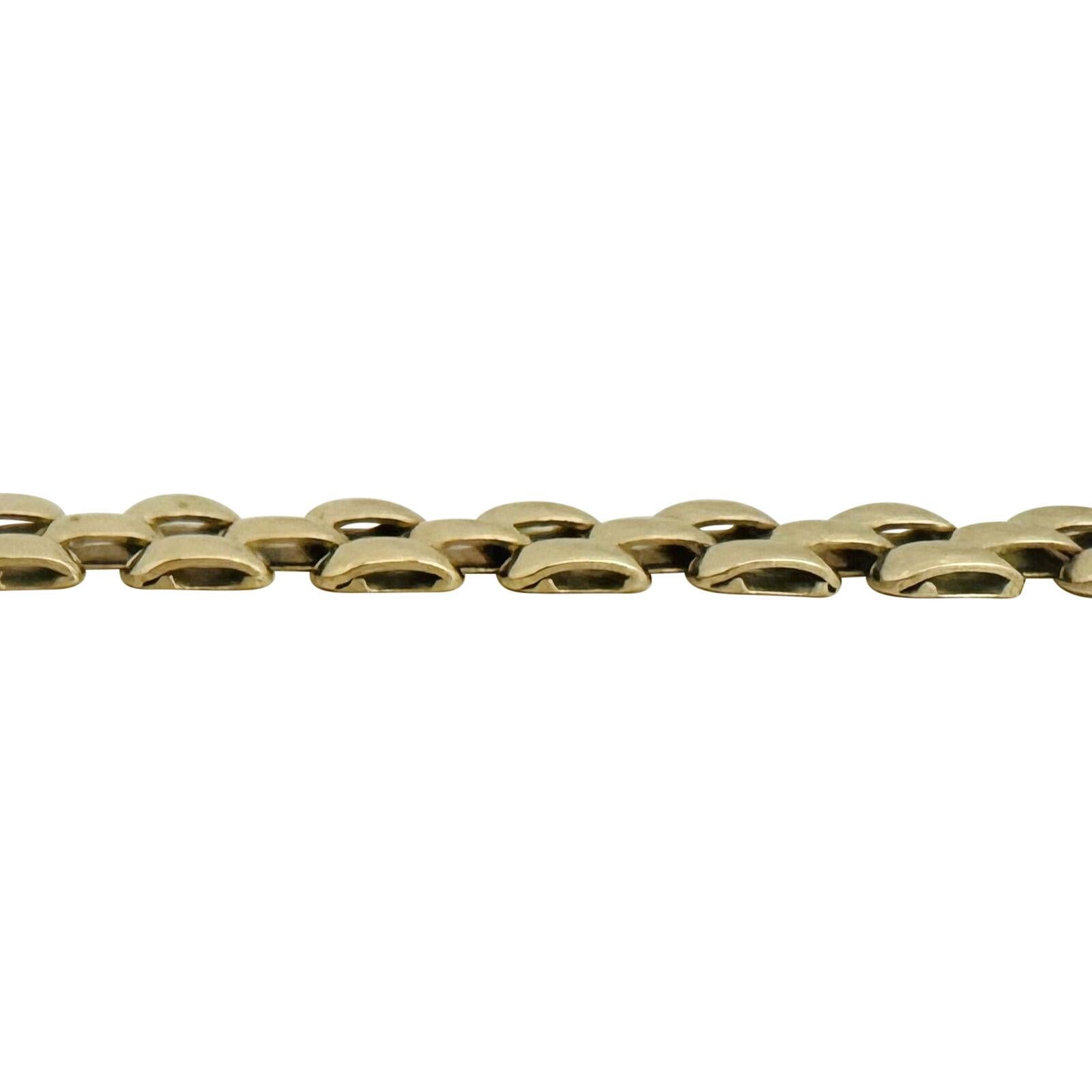 14 Karat Gelbgold Damen-Gliederarmband aus poliertem Panther Italien im Zustand „Gut“ in Guilford, CT