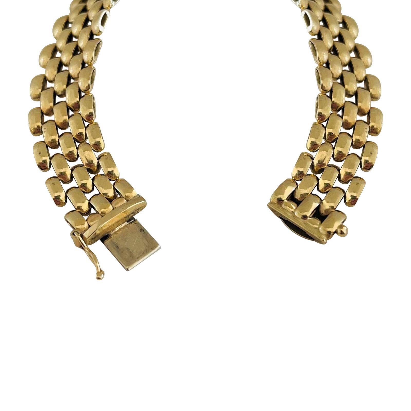 14 Karat Gelbgold Damen poliertes Panther-Gliederarmband Italien 2