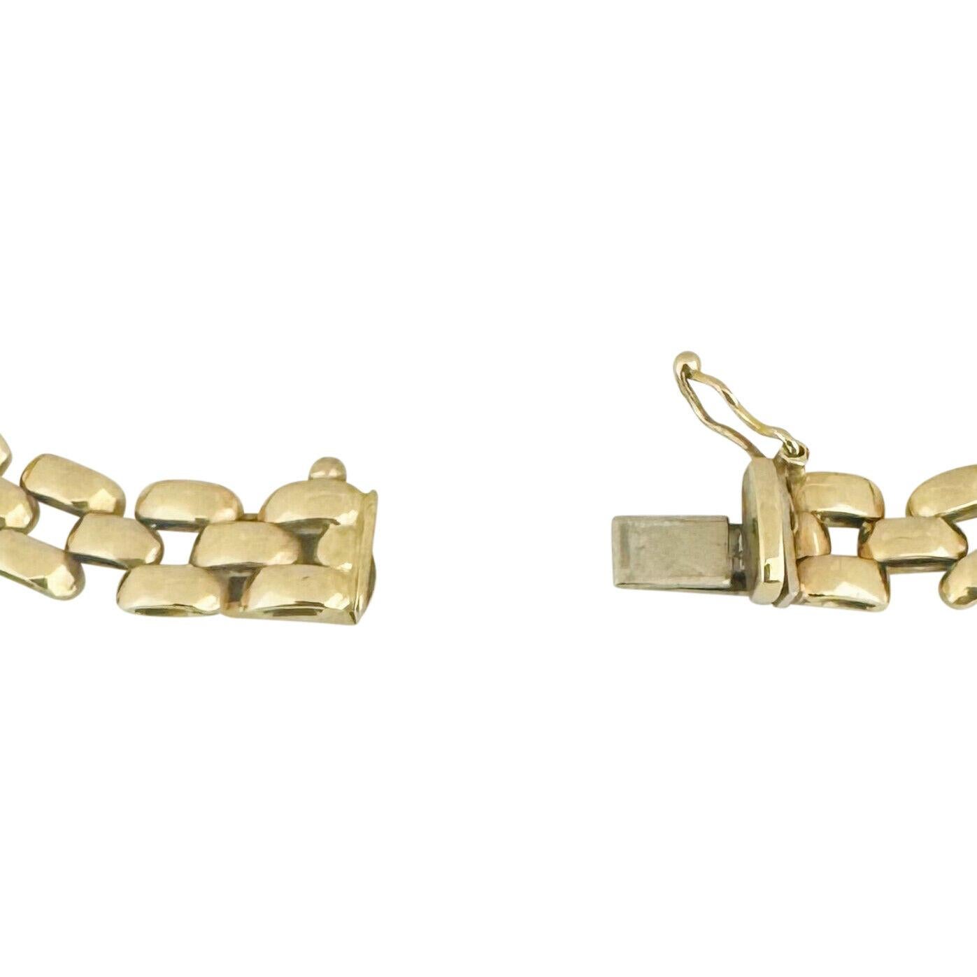 14 Karat Gelbgold Damen-Gliederarmband aus poliertem Panther Italien 2