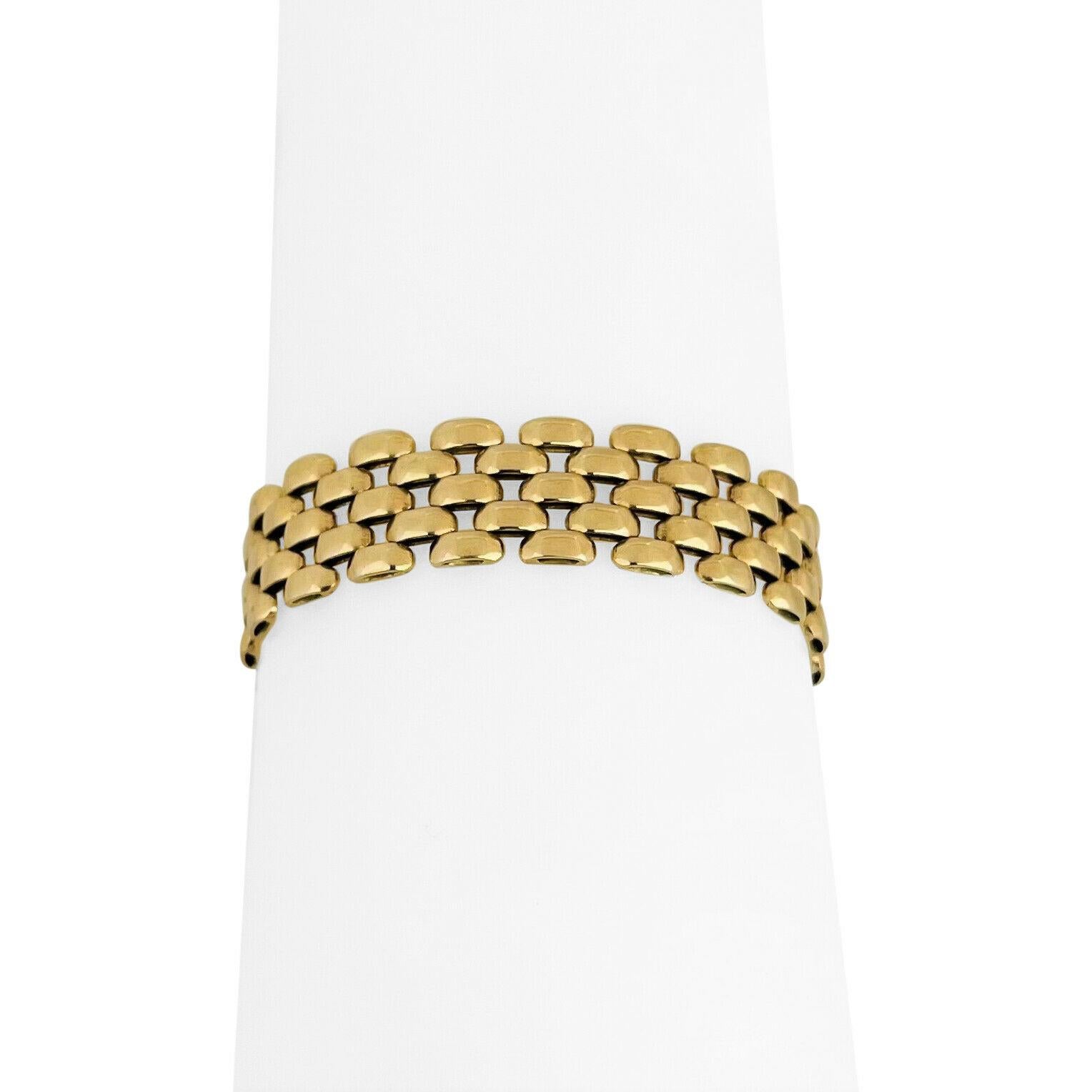 14 Karat Gelbgold Damen poliertes Panther-Gliederarmband Italien 4