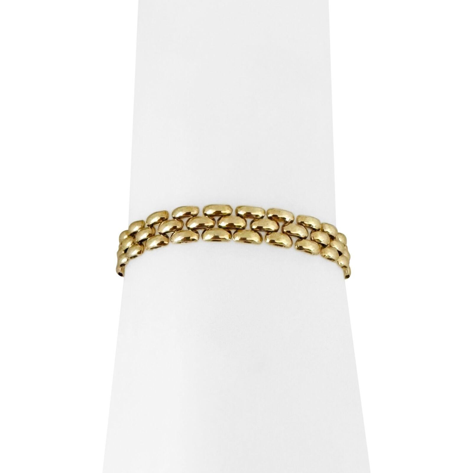 14 Karat Gelbgold Damen-Gliederarmband aus poliertem Panther Italien 4