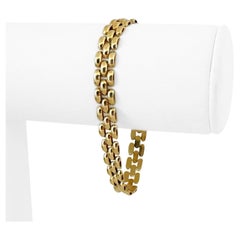 14 Karat Gelbgold Damen-Gliederarmband aus poliertem Panther Italien