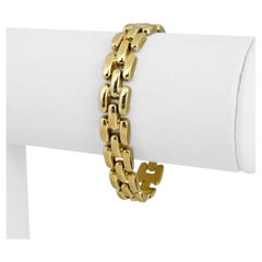 14 Karat Yellow Gold Ladies Polished Panther Link Bracelet Italy 