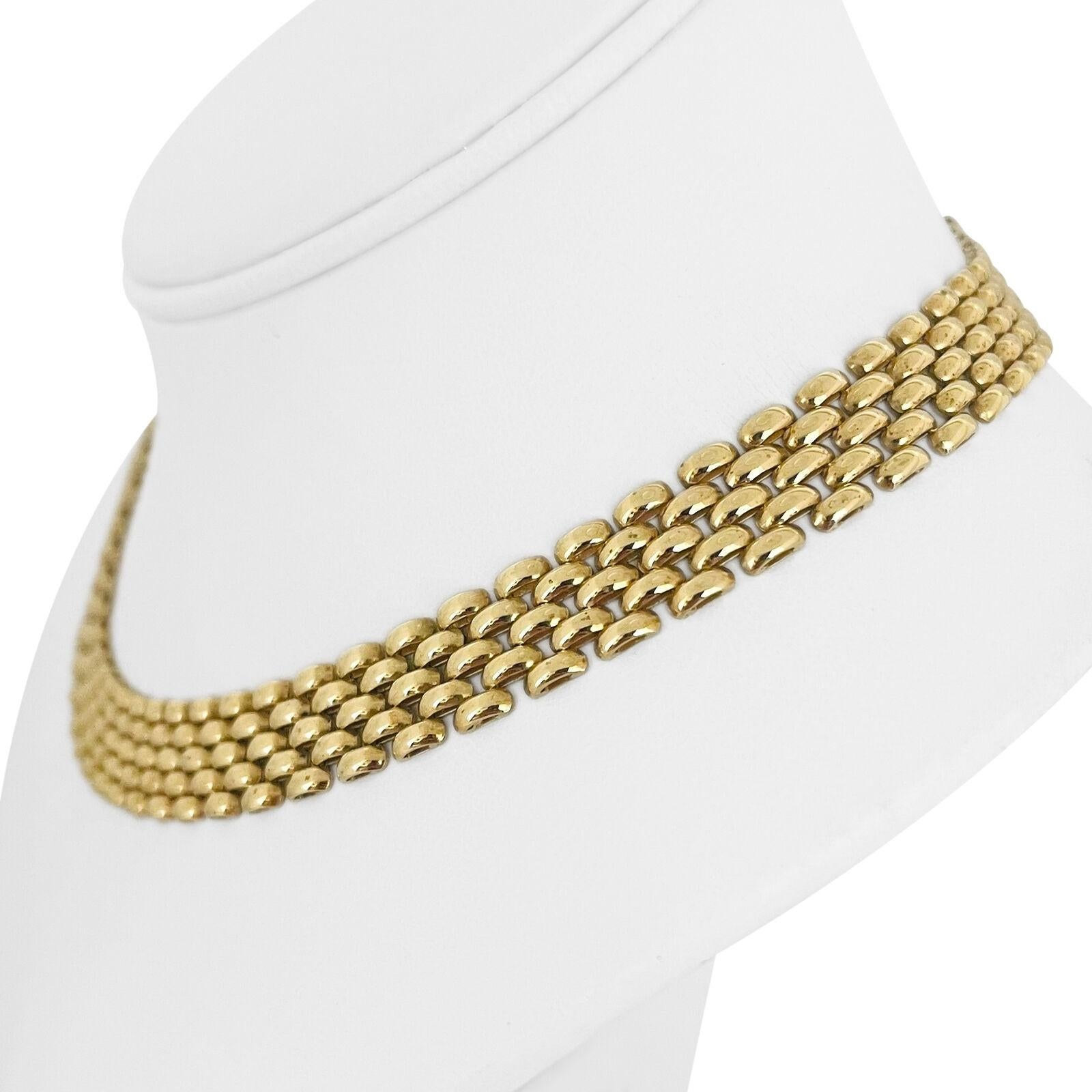 14 Karat Gelbgold Damen-Gliederhalskette aus poliertem Panther Italien im Zustand „Gut“ in Guilford, CT
