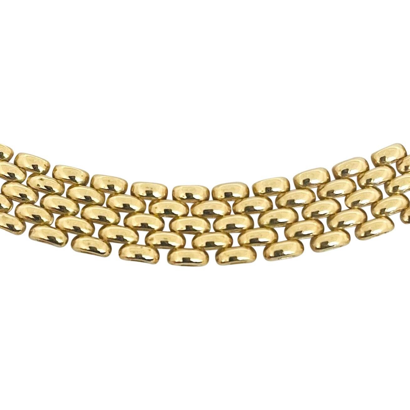 14 Karat Gelbgold Damen-Gliederhalskette aus poliertem Panther Italien 1